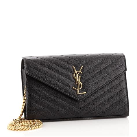 saint laurent monogram ysl matelasse leather wallet-on-a-chain|CLASSIC CASSANDRE CHAIN WALLET IN GRAIN .